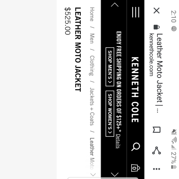 Kenneth Cole leather Moto jacket - Picture 7 of 8